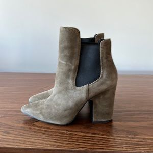 Olive Suede Booties
